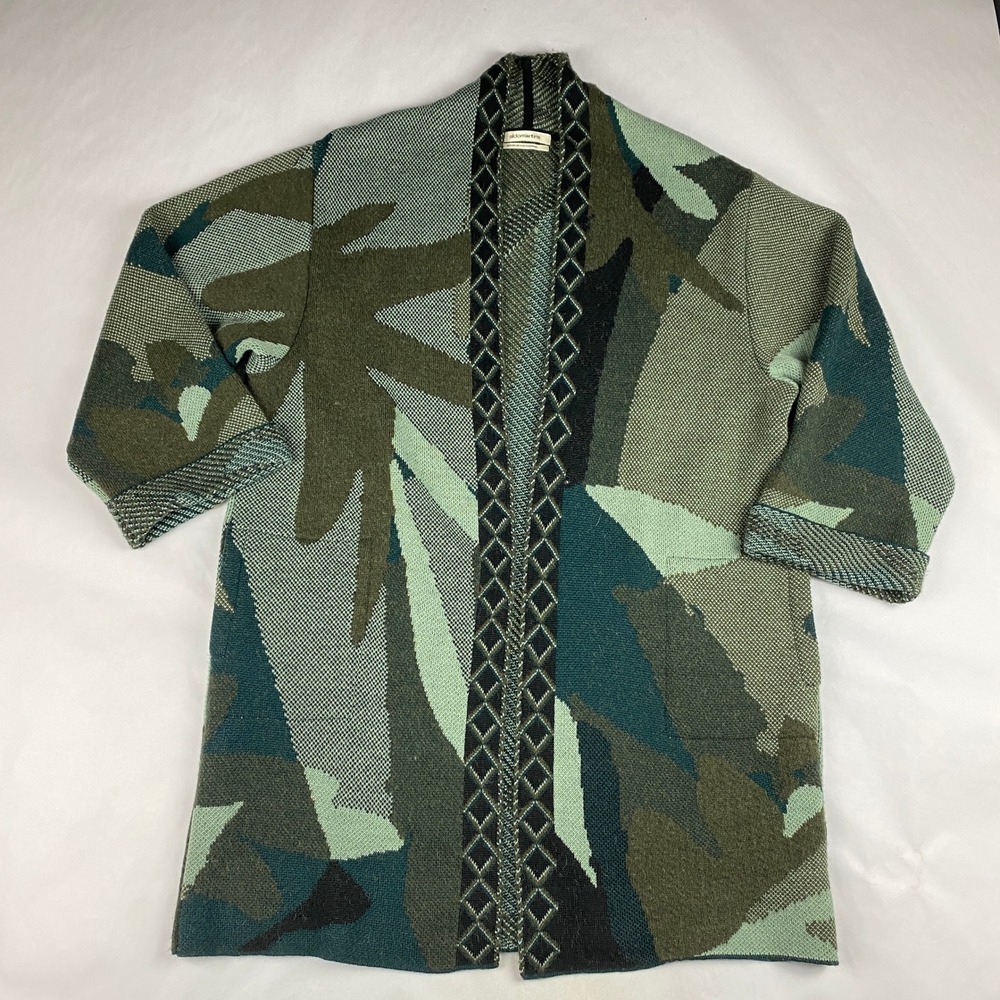 Aldomartins Damita Cardigan Sweatercoat Women's Size Small Wool Blend Green